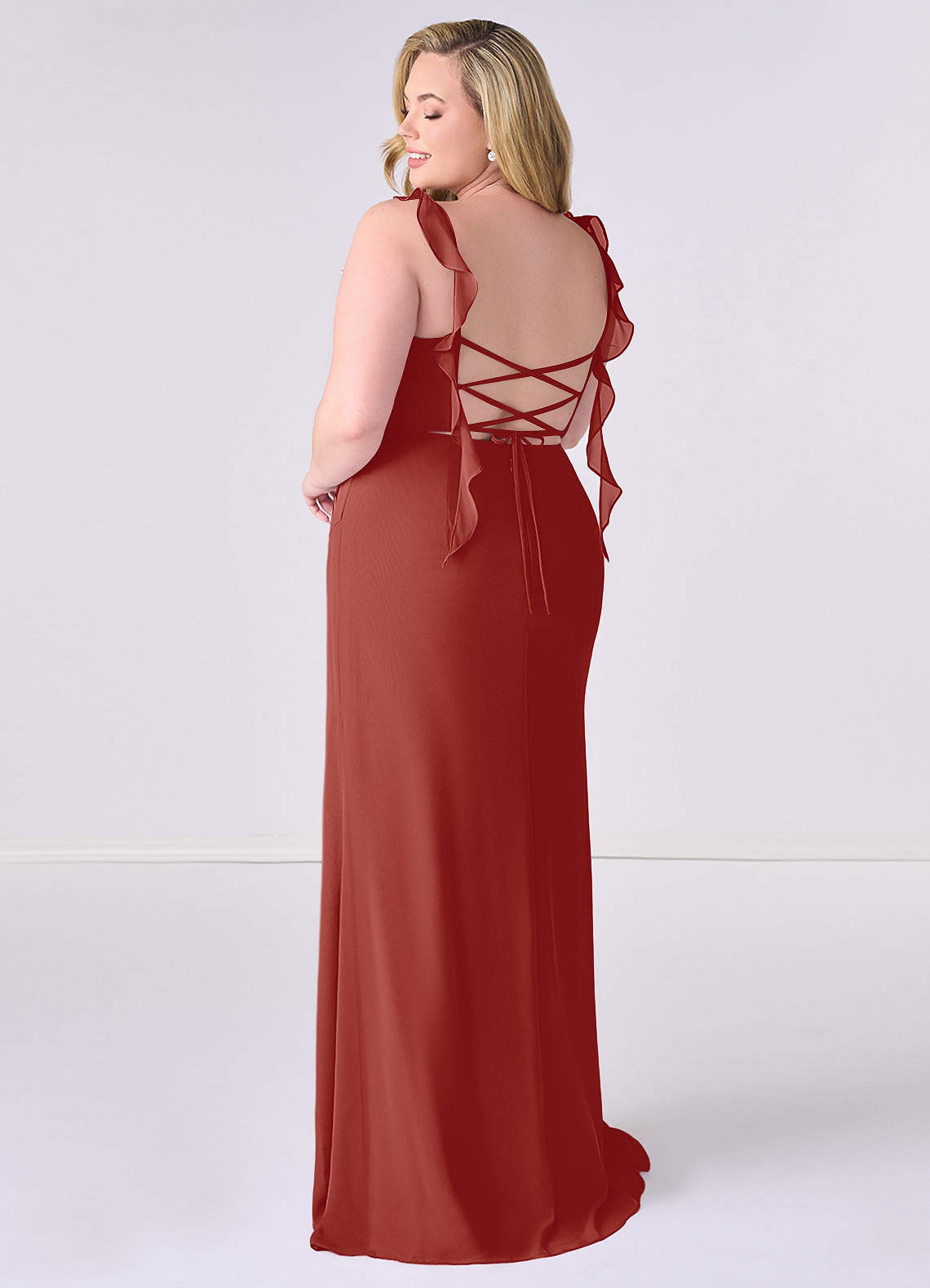 Sweetheart geplooide chiffon zeemeerminjurk met ruches-AZ6941234-vente finale