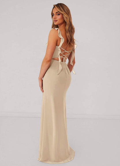 Vestido de sirena de gasa con volantes plisados y escote corazón-AZ97323420-vente finale